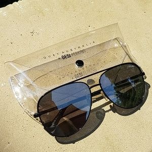 Quay x Desi Perkins High Key Silver Mirror Sunnies